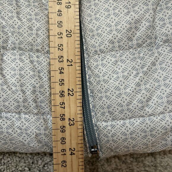 Gap Puffer  Jacket Vest Sleeveless Light Blue & White Womens Medium Full Zip - Picture 6 of 16